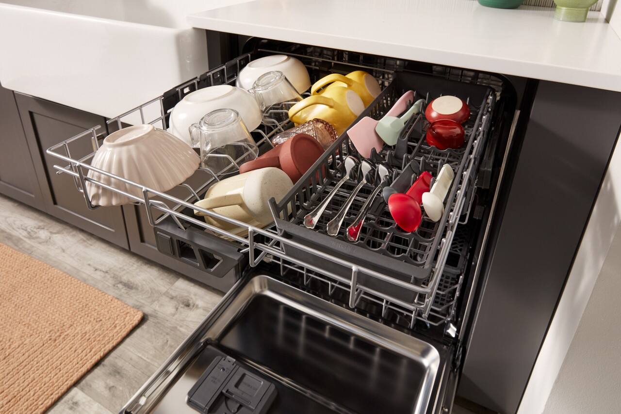 Alt View 10. KitchenAid - 24" Top Control Built-in Stainless Steel Tub Dishwasher with 3rd Rack, 40+ Total Wash Jets, 41 dBA - Stainless Steel.