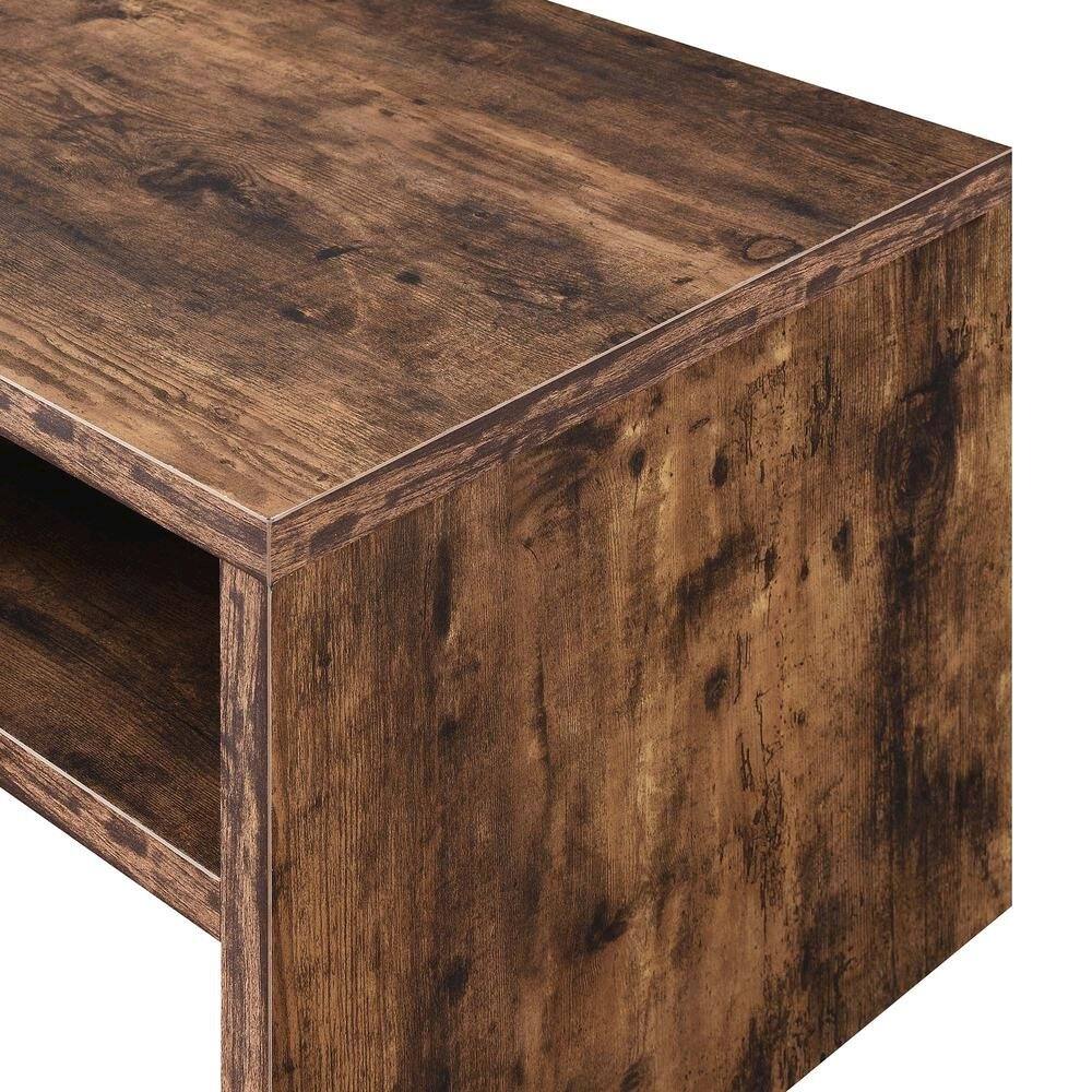 Angle. Convenience Concepts - Northfield Admiral Deluxe Coffee Table with Shelves, Barnwood - Barnwood.