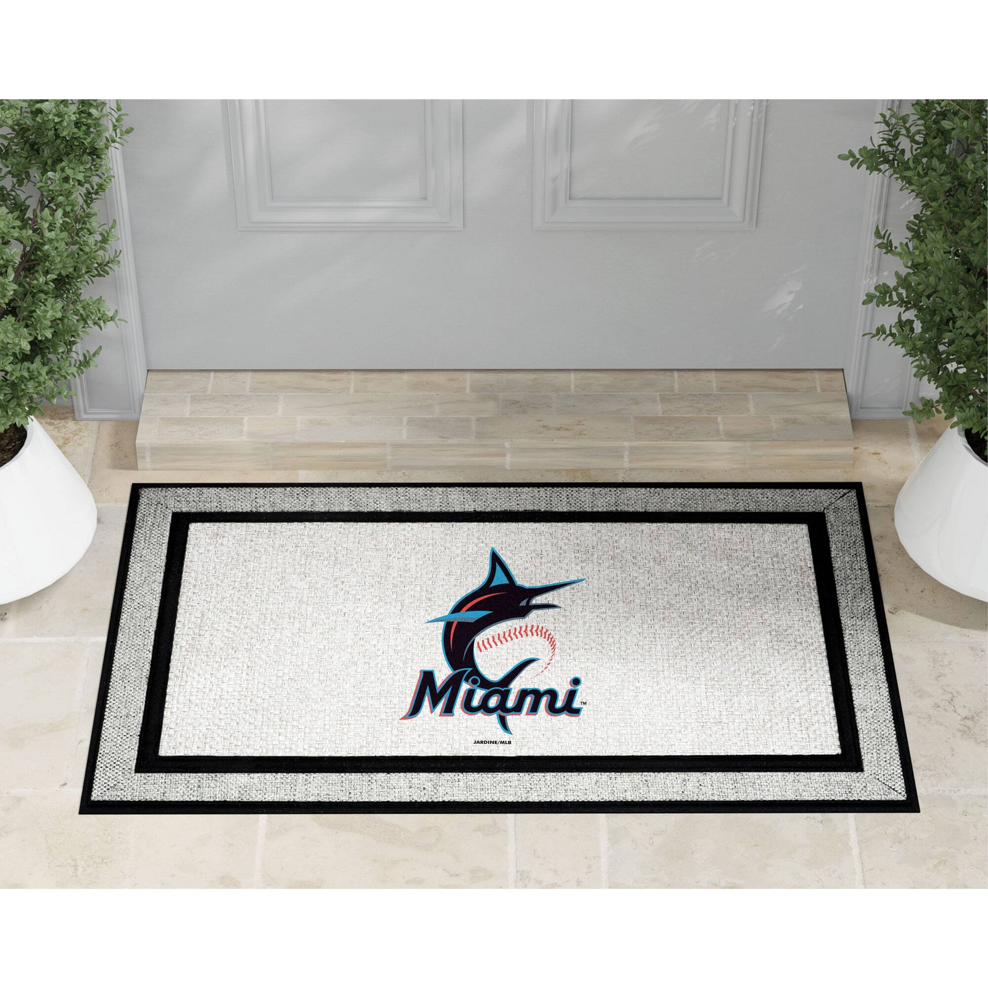Alt View 1. Jardine - Miami Marlins 18" x 30" Indoor/Outdoor Logo Doormat - Multicolor.