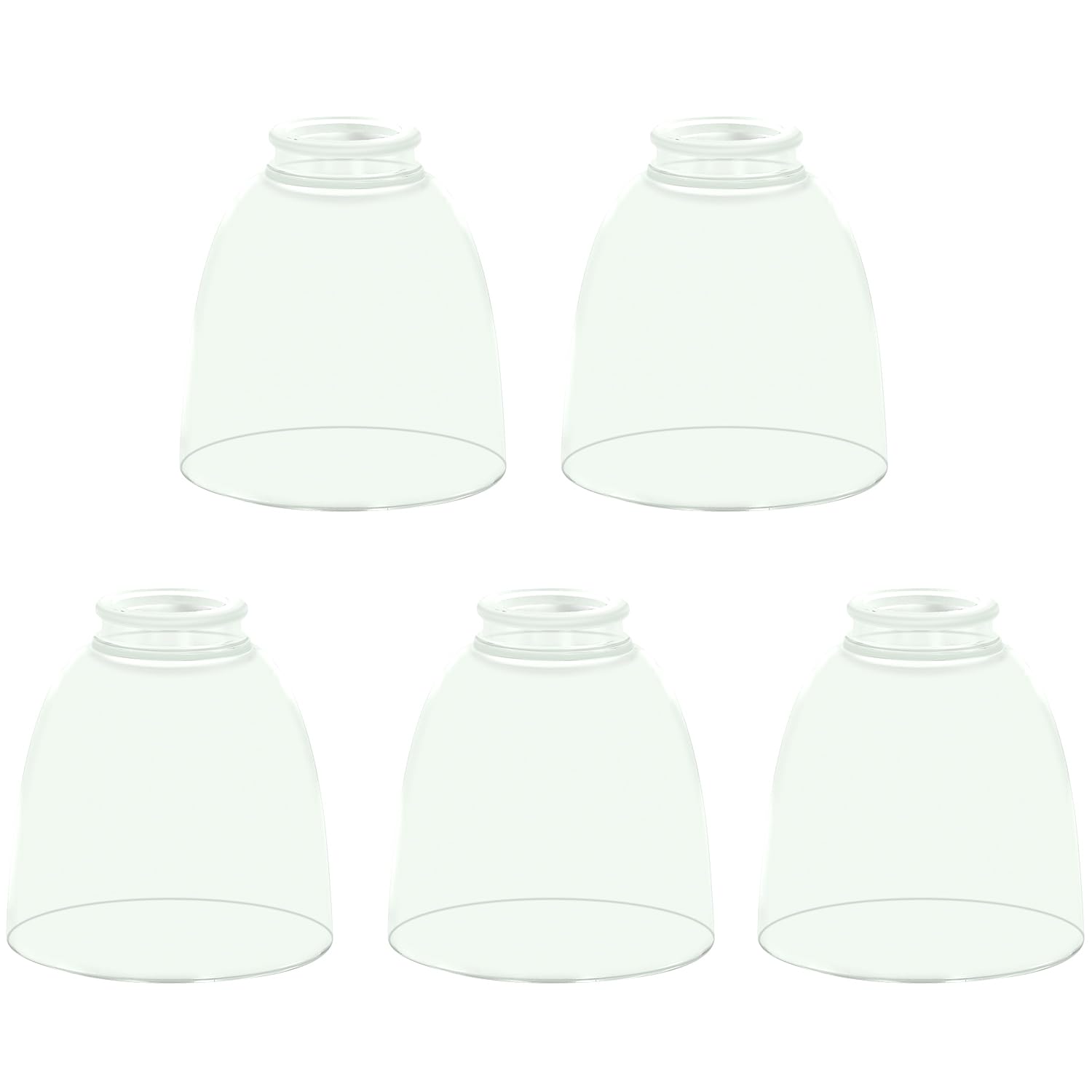 Front. Earthley Blooms - Pack Frosted Glass Shade Replacements Ceiling Fan Light Covers Globes Lampshades For Chandelier high diamet - Clear Glass Shade 5 Count (Pack of 1).