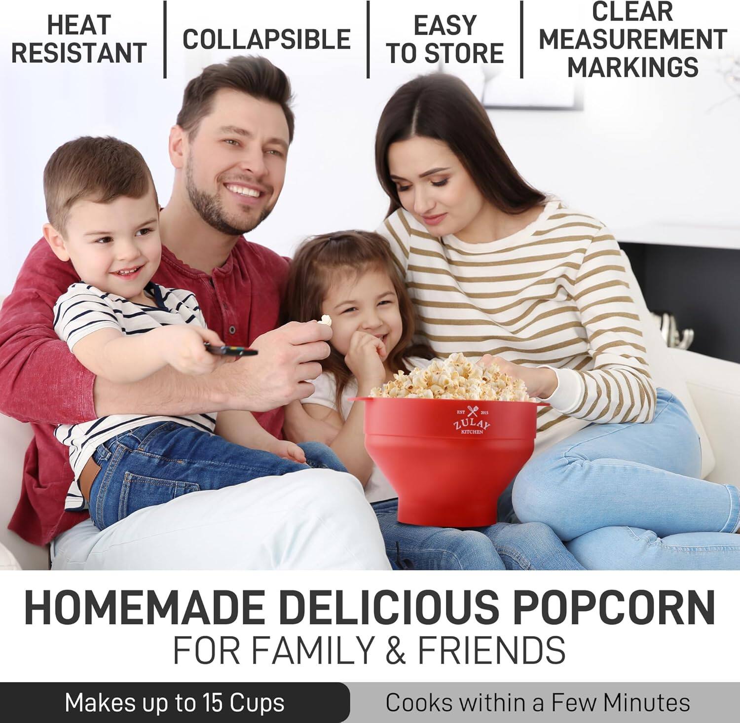 CLEAR HEAT EASY COLLAPSIBLE MEASUREMENT RESISTANT TO STORE MARKINGS FN x - ZULAY NTLREN HOMEMADE DELICIOUS POPCORN FOR FAMILY & FRIENDS Makes up to 15 Cups Cooks within a Few Minutes

HEAT RESISTANT | COLLAPSIBLE | EASY TO STORE | CLEAR MEASUREMENT MARKINGS

HOMEMADE DELICIOUS POPCORN FOR FAMILY & FRIENDS

Makes up to 15 Cups

Cooks within a Few Minutes