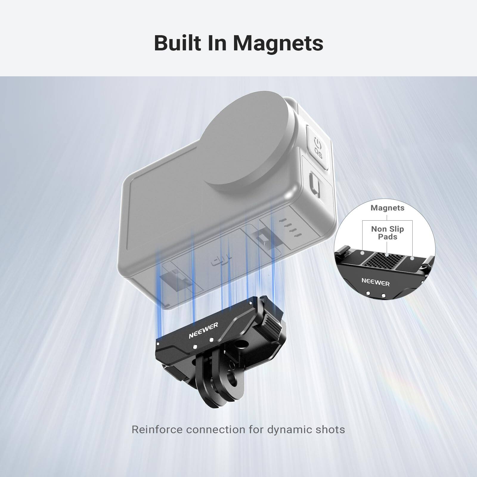 Built In Magnets

NEEWER

Magnets
Non Slip Pads

Reinforce connection for dynamic shots