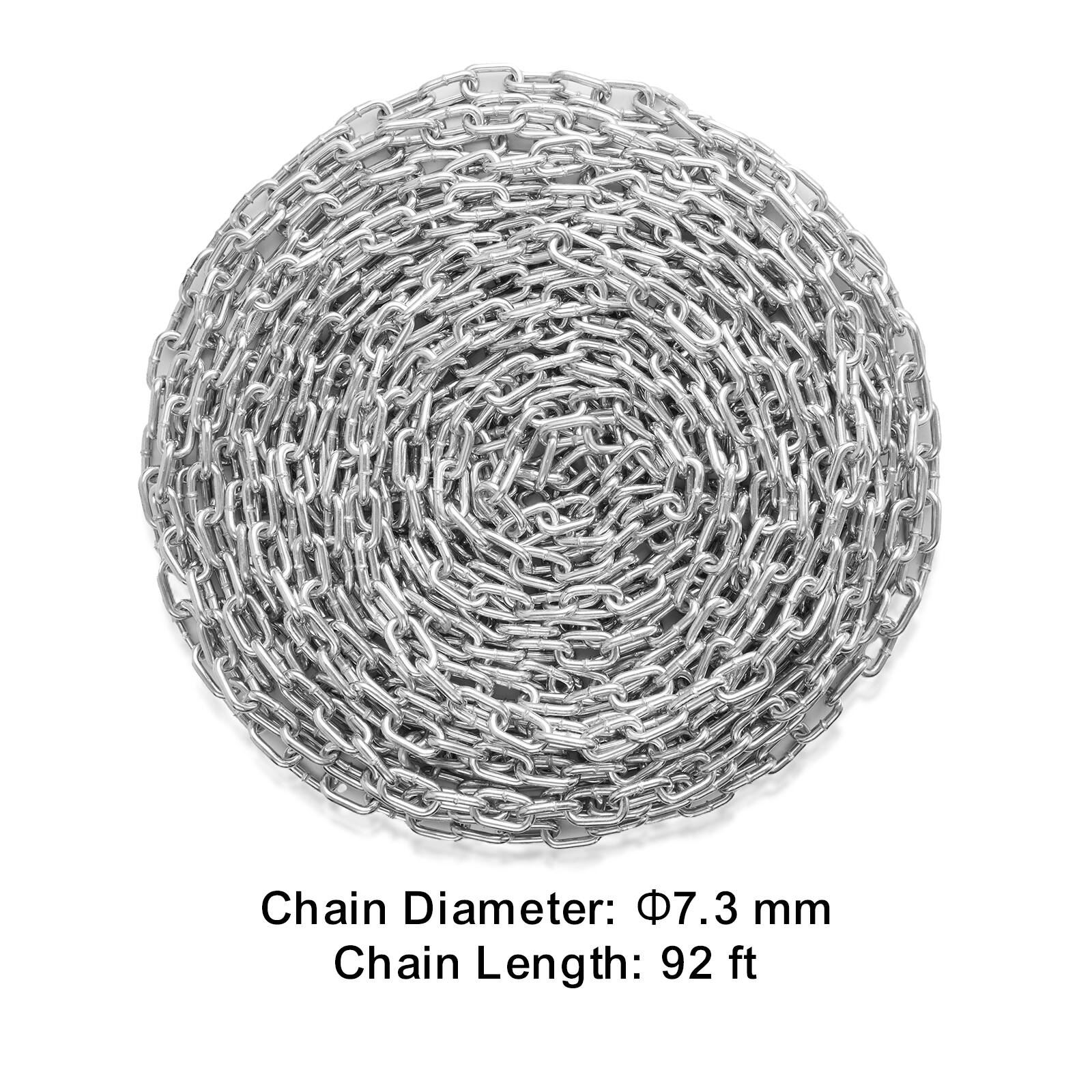 Chain Diameter: 7.3 mm  
Chain Length: 92 ft