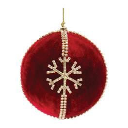 BreeBe - Jeweled Snowflake Ball Ornament (Set of 4) - Red, Gold