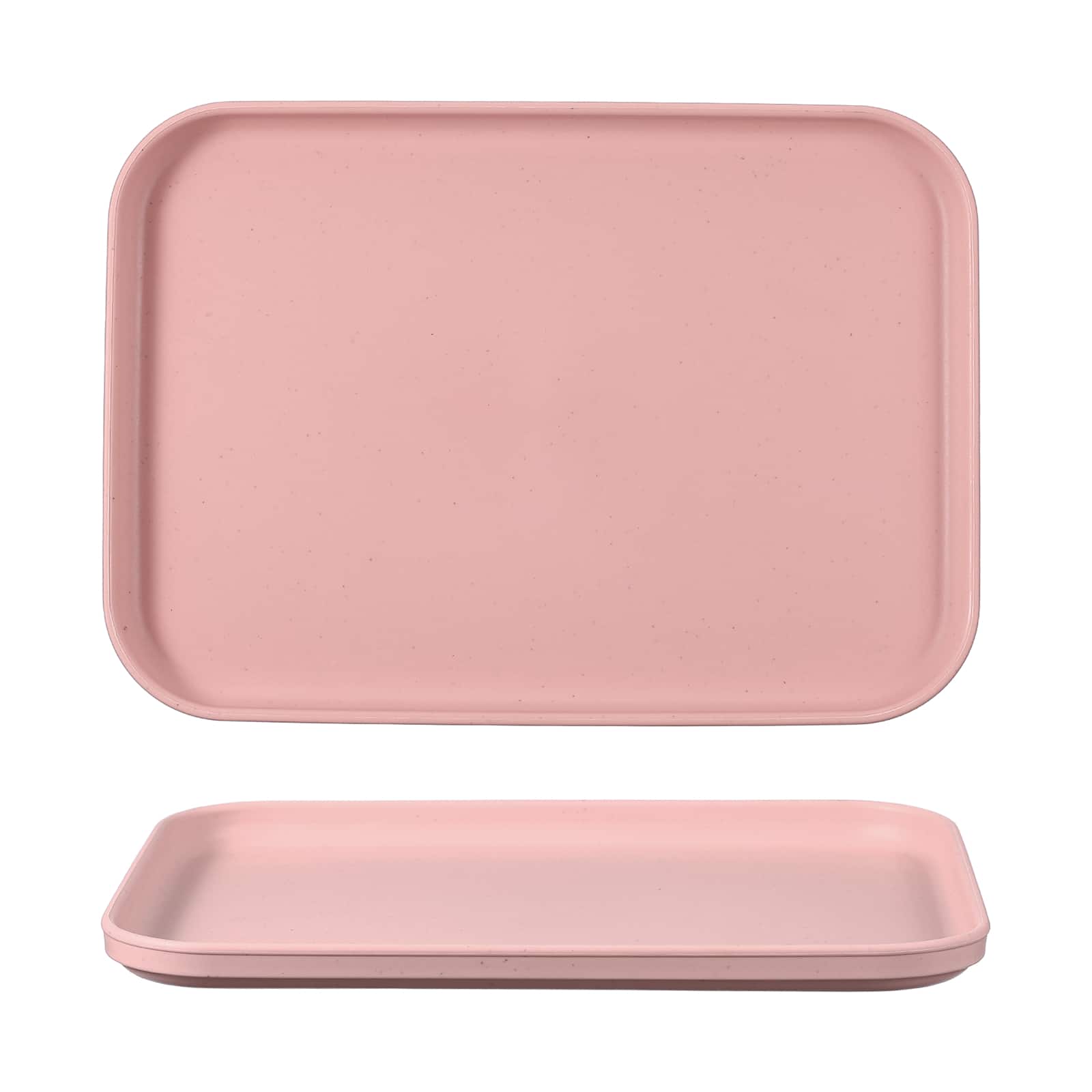 Unique Bargains - 2pcs Fast Food Serving Trays, 9.4x6.8" Rectangular Reusable Restaurant Tray for Kitchen Coffee Fruit Burger - Pink