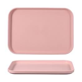 Unique Bargains - 2pcs Fast Food Serving Trays, 9.4x6.8" Rectangular Reusable Restaurant Tray for Kitchen Coffee Fruit Burger - Pink