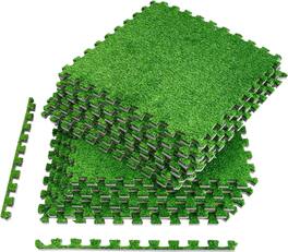 Sorbus - Grass Interlocking tiles for Deck, Patio & Playroom - Green