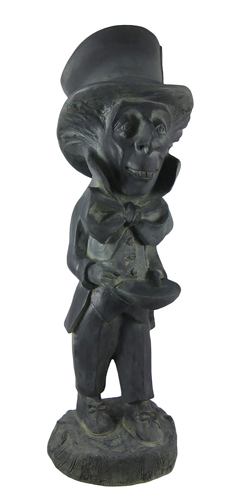 Zeckos - Alice In Wonderland Mad Hatter Garden / Patio Statue-RESIN - Gray