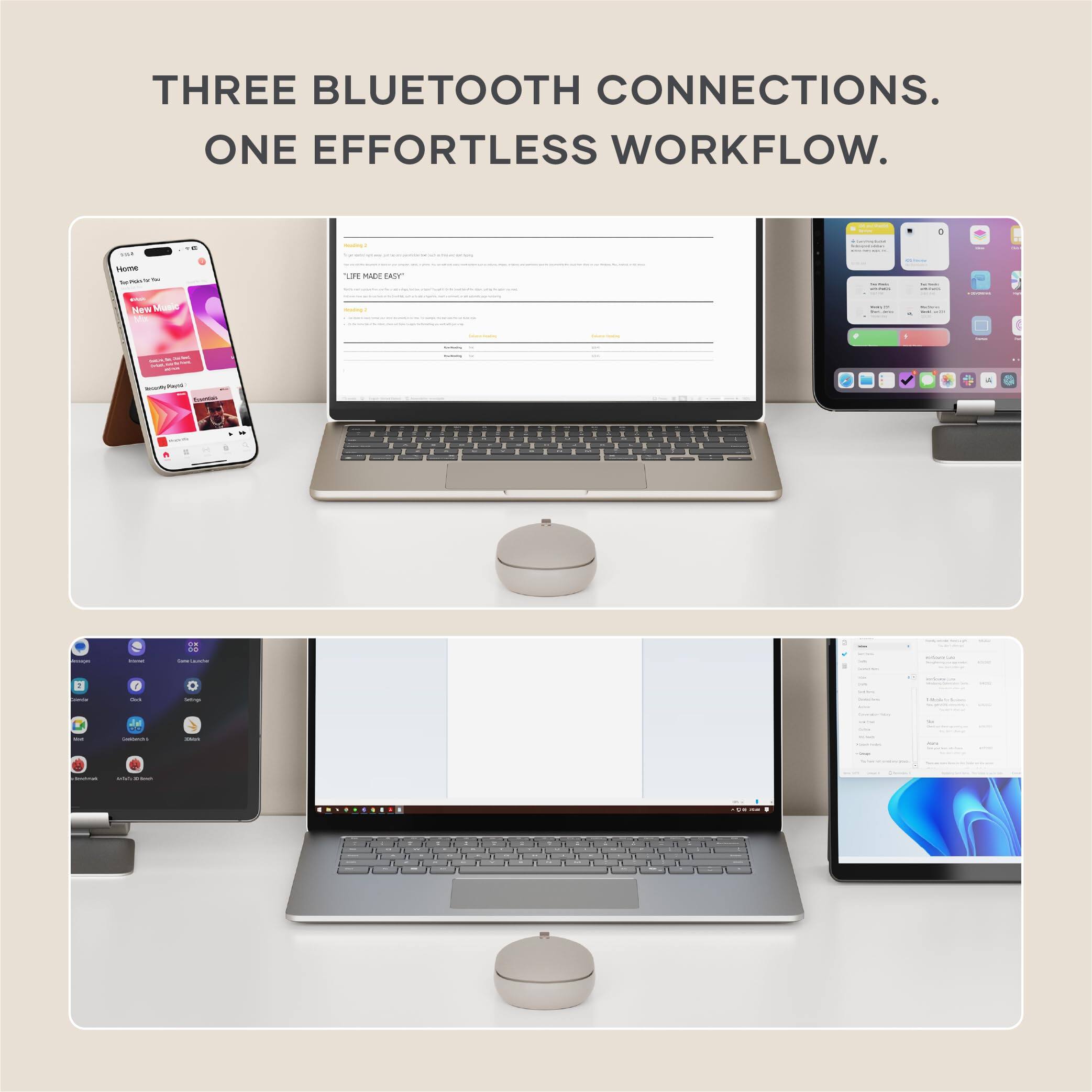THREE BLUETOOTH CONNECTIONS. ONE EFFORTLESS WORKFLOW.