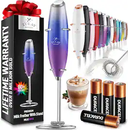 Zulay Kitchen - Powerful Milk Frother (4 Duracell Batteries Included) - Firework