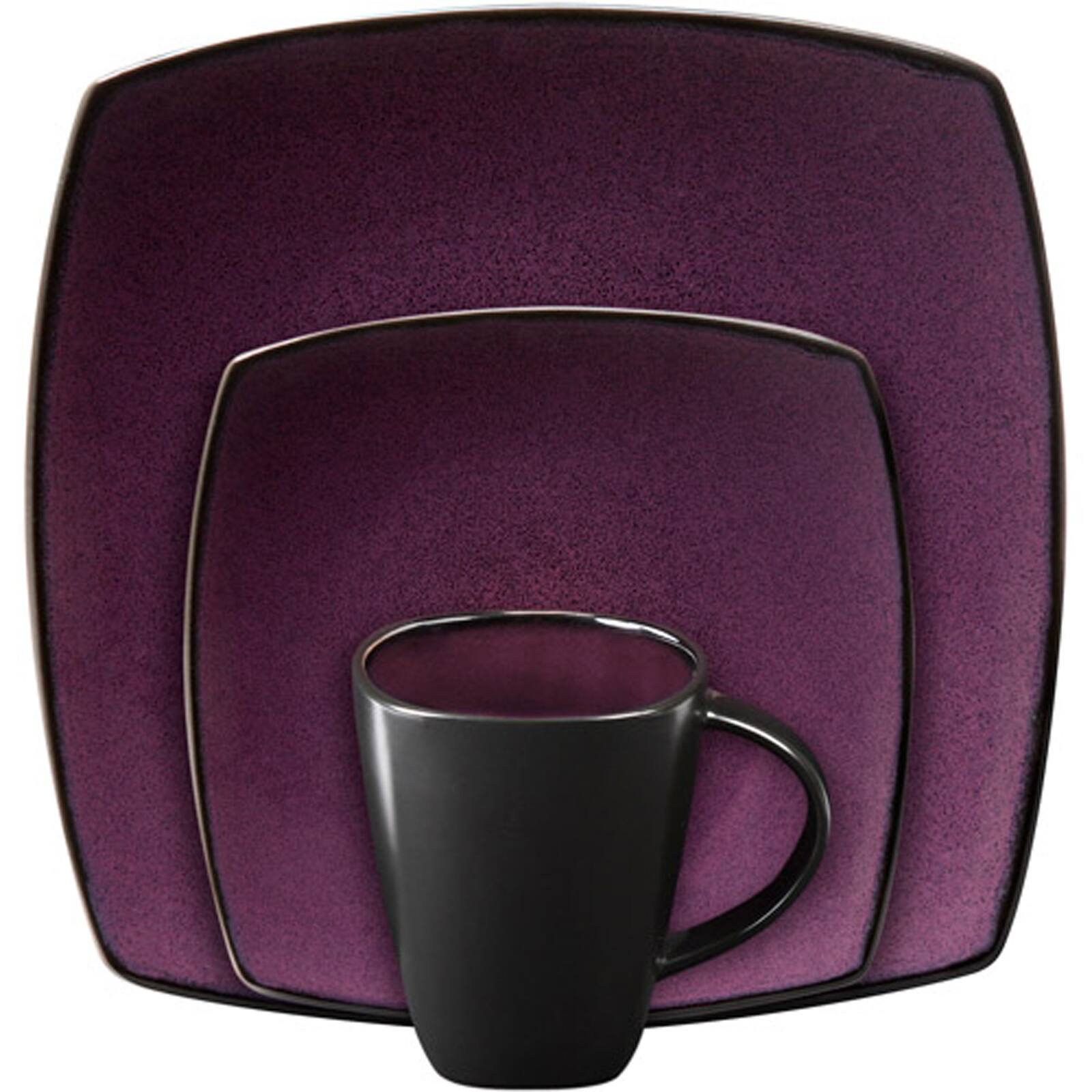 Alt View 1. Gibson - Gibson Soho Lounge Square 16 piece dinnerware set Purple - Purple.
