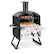 Alt View 15. Costway - 2-Layer Pizza Oven Wood Fired Pizza Grill Outside Pizza Maker with Waterproof Cover - Black + Silver.