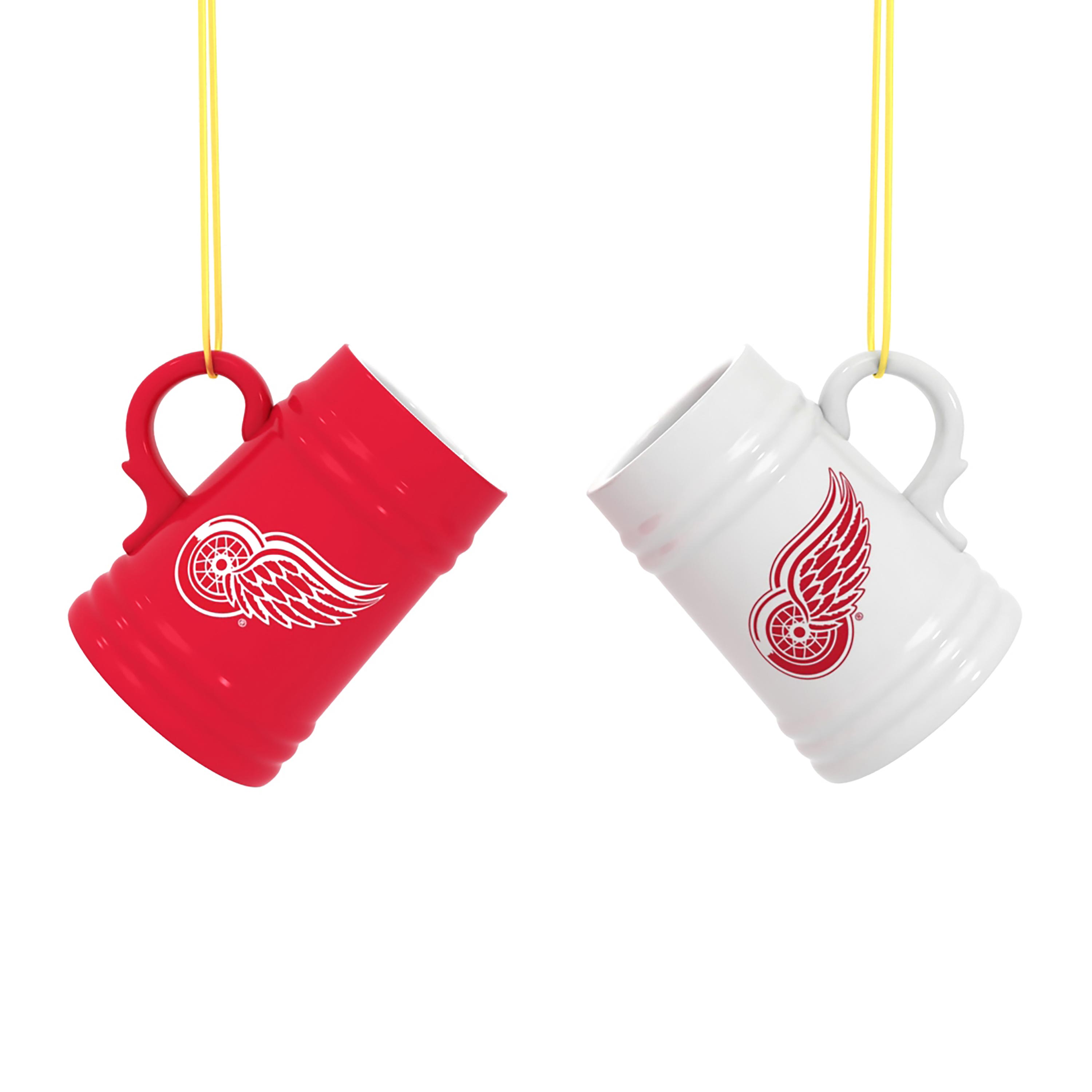 Front. Evergreen Enterprises - Detroit Red Wings Two-Pack 3" Mini Stein Ornament Set - Multicolor.