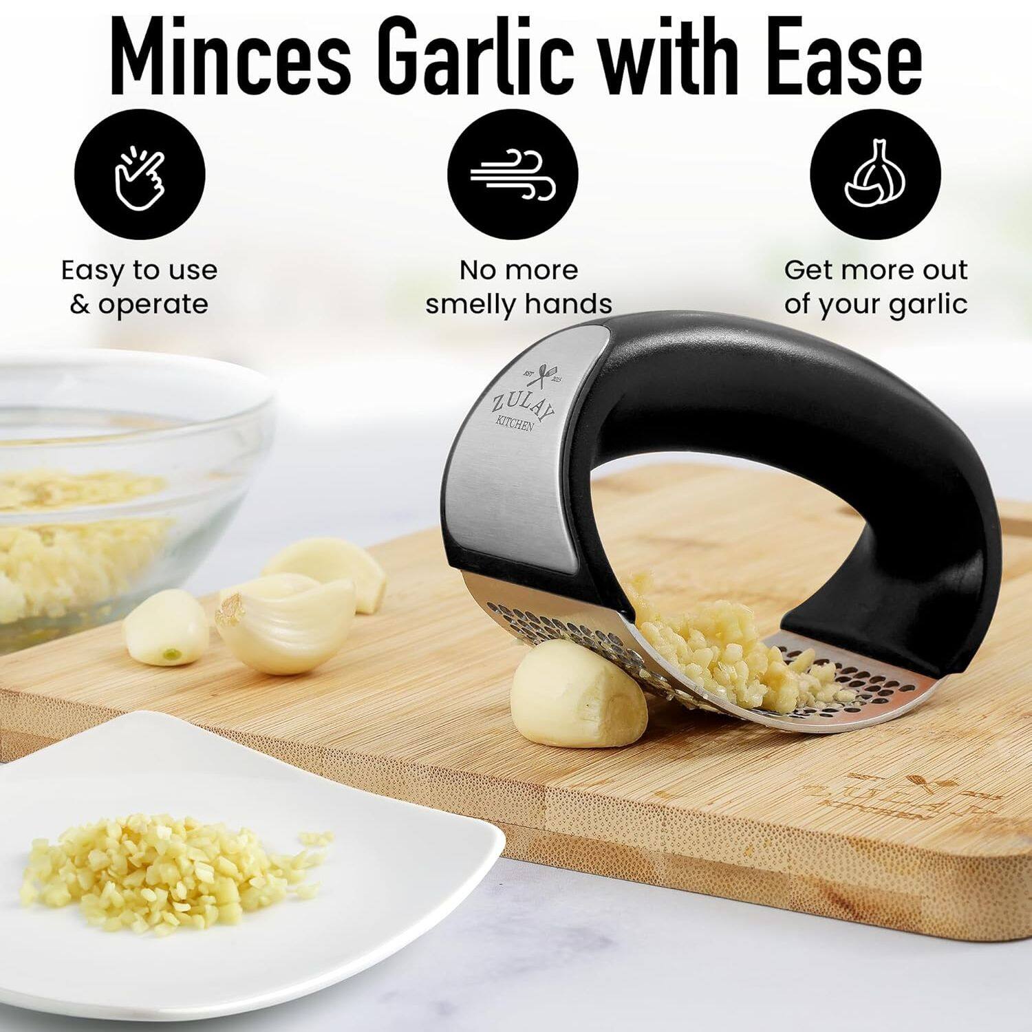 Zulay Kitchen Garlic Press Rocker Set