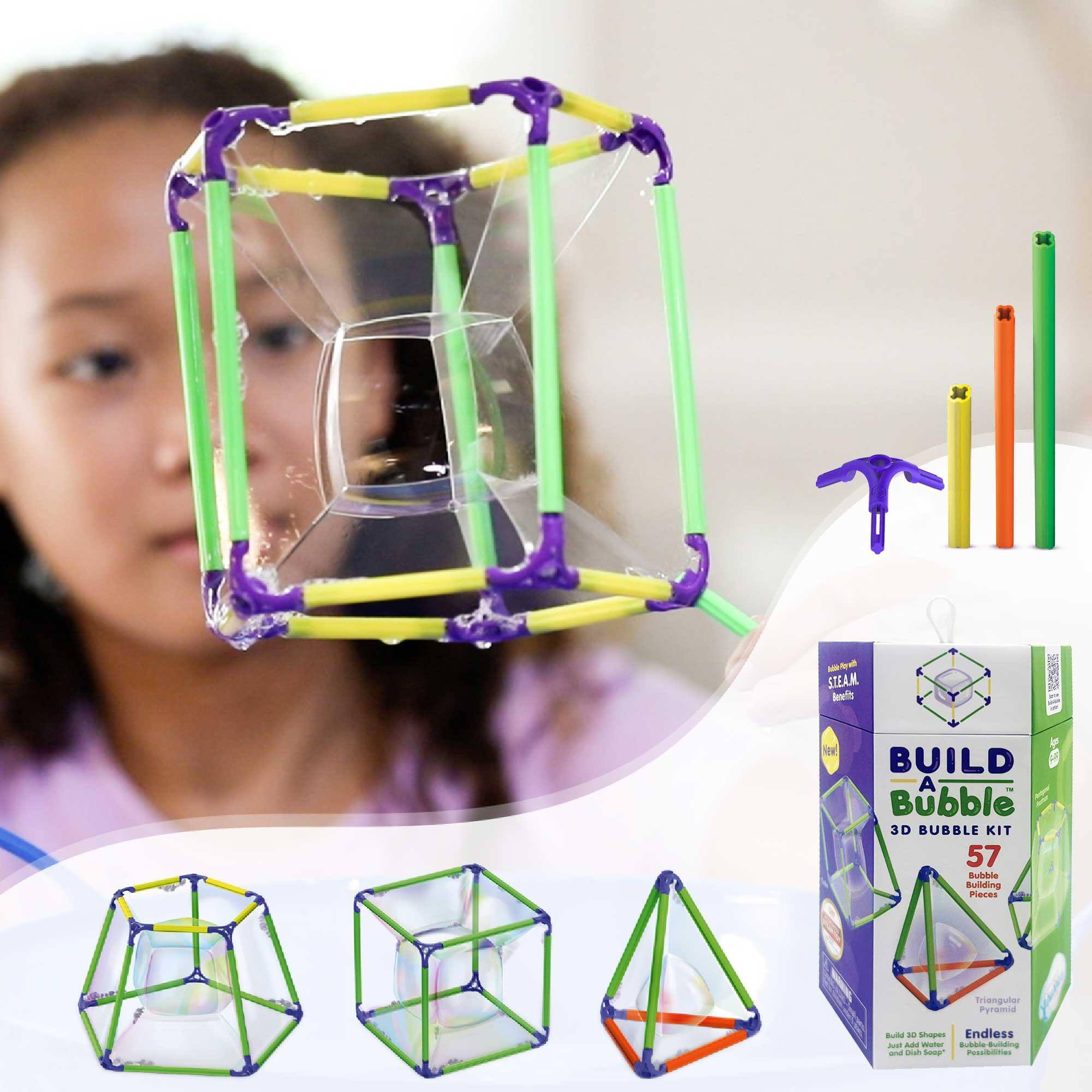 STEAM. Reettier BUILD A Bubble 3D BUBBLE KIT 57 Bubble Suilding Pieces Triengulor Pyrgonid - Aopes Endless Jue Bulding
