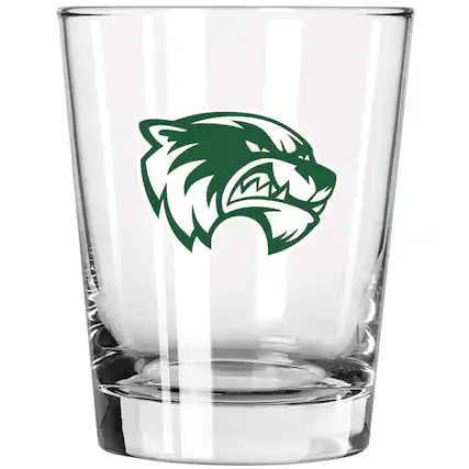 Front. The Memory Company - Fort Valley State Wildcats 15oz. Double Old Fashioned Glass - Multicolor.
