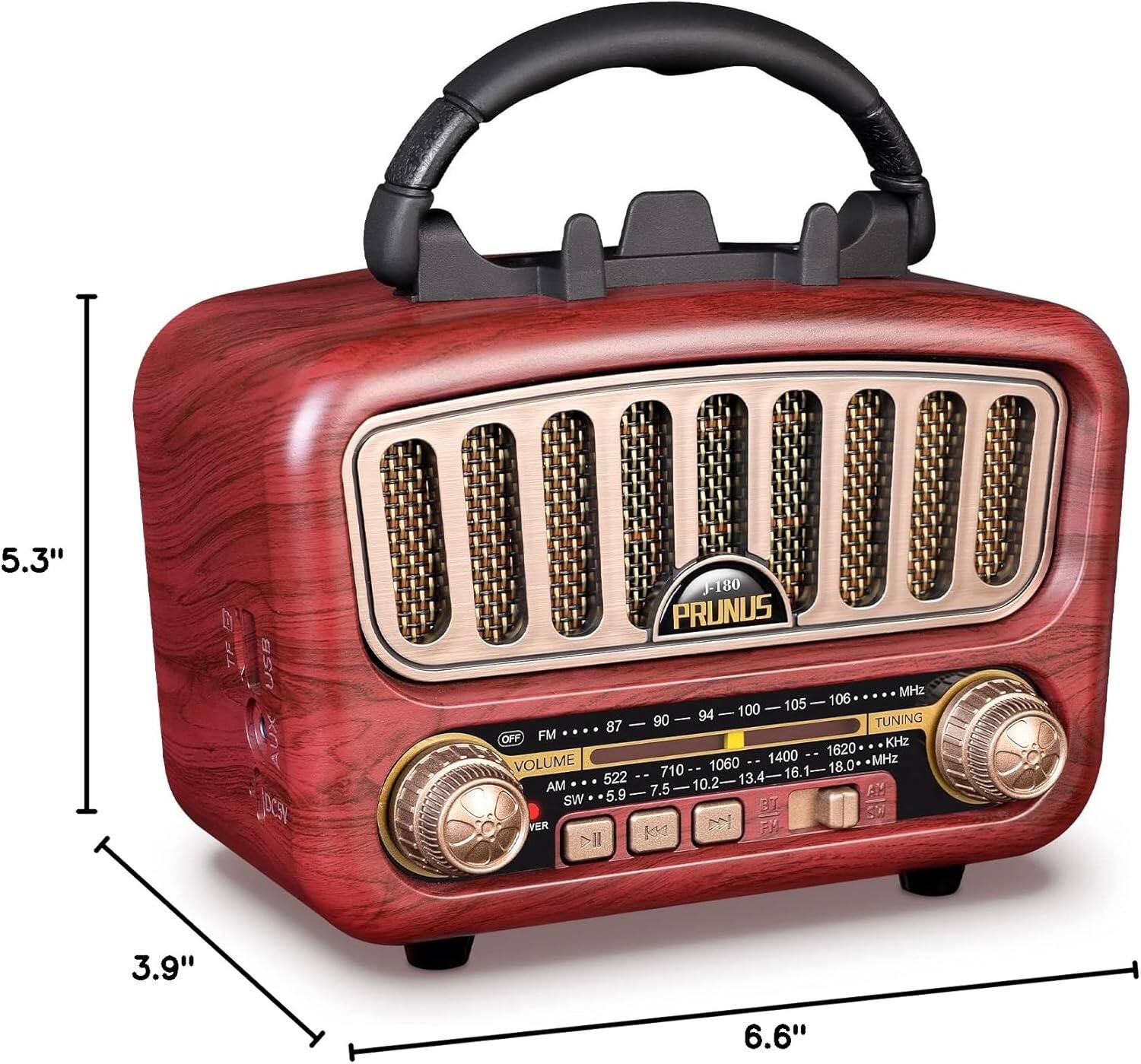 5.3" x 3.9" x 6.6"

PRUNUS

J-180

OFF FM AM

VOLUME

TUNING

87 - 90 - 94 - 100 - 105 - 106 MHz

522 - 710 - 1060 - 1400 - 1620 kHz

5.9 - 7.5 - 10.2 - 13.4 - 16.1 - 18.0 MHz

SW

AM

FM

VER 3

3.9"