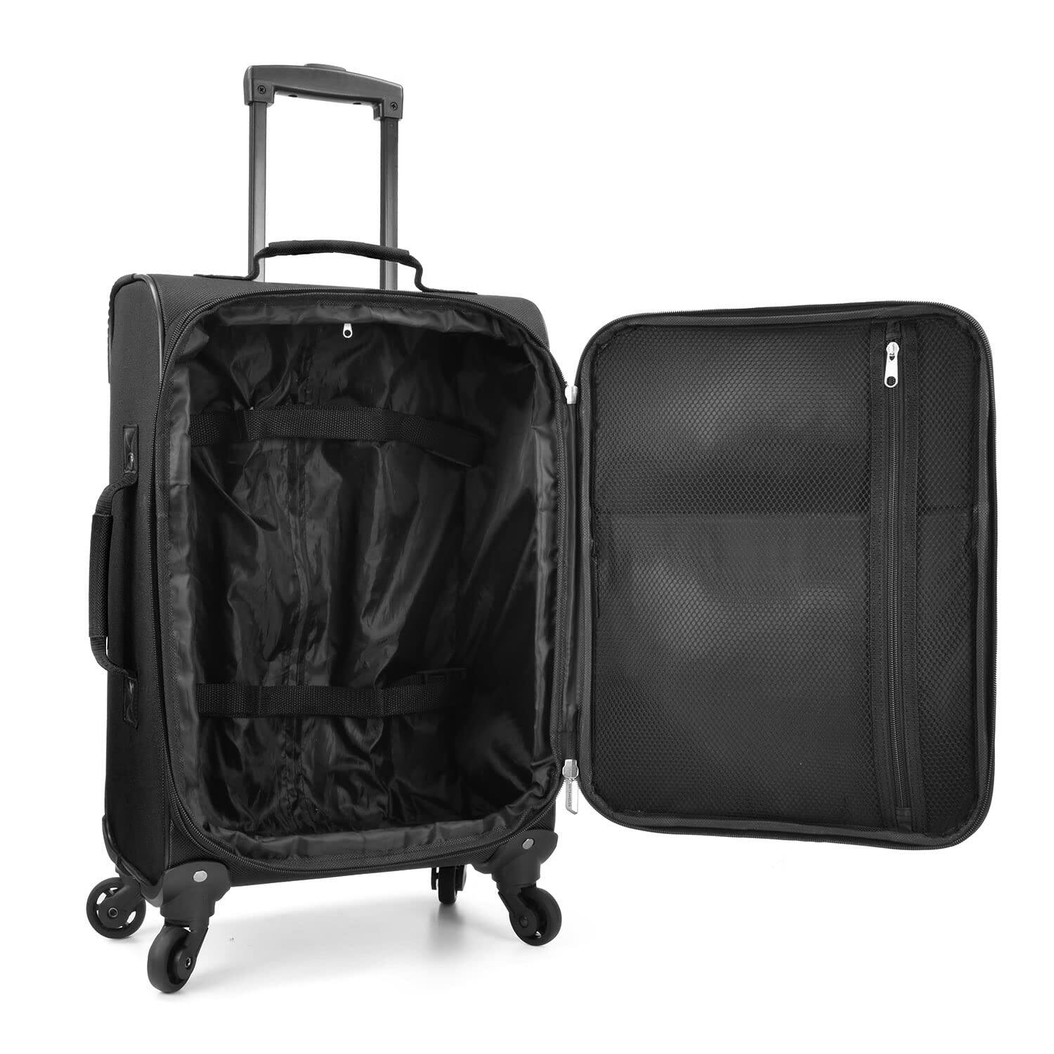 Alt View 9. Dapper Styles - Lightweight Rolling 20" Carry On Luggage Softside Suitcase Black 4 Wheel - Camouflage-2 Wheel Single.