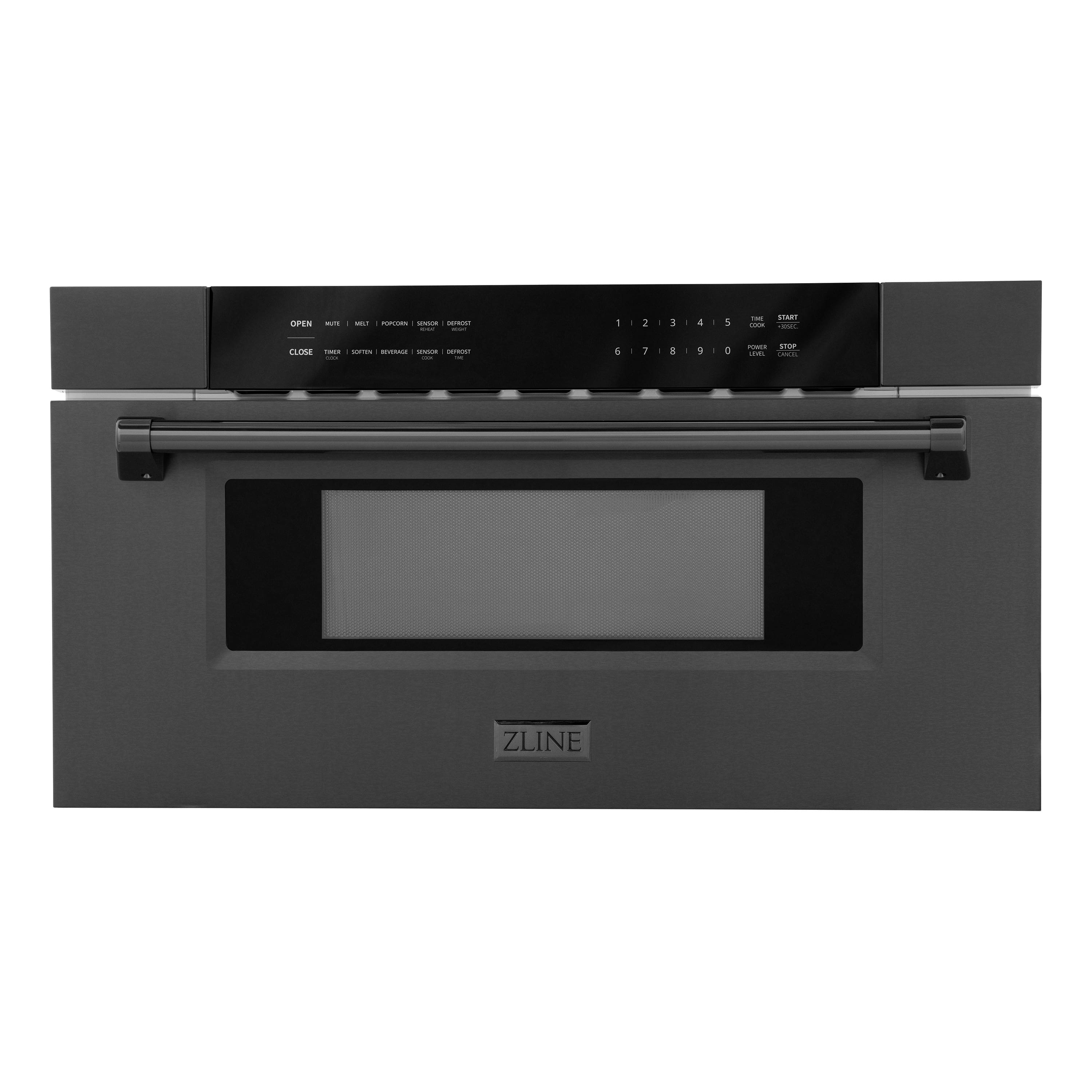 30 in. 1.2 cu. ft. Built-in Microwave Drawer in Black Stainless Steel Front