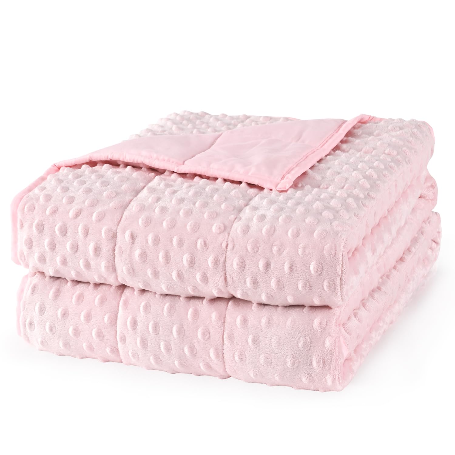 Front. Alchemy Casas - Shaggy Faux Sherpa Weighted Blanket For Adult Soft Luxury Fuzzy Long Heavy Throw Twin full Size Bed And Couch - Pink 60 x 80 inches, 20lbs.