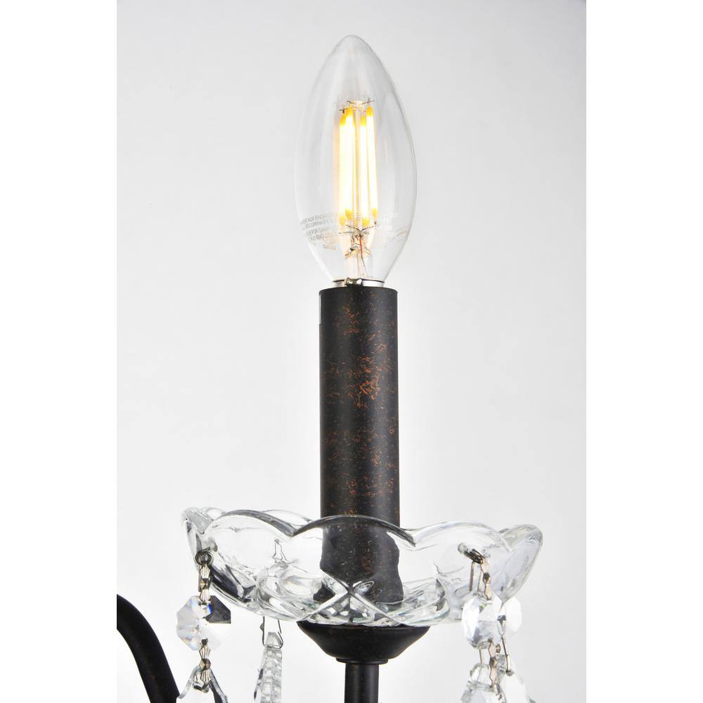 Alt View 1. Elegant Lighting - St. Francis 2 light Dark Bronze Wall Sconce Clear Royal Cut Crystal - Dark Bronze.