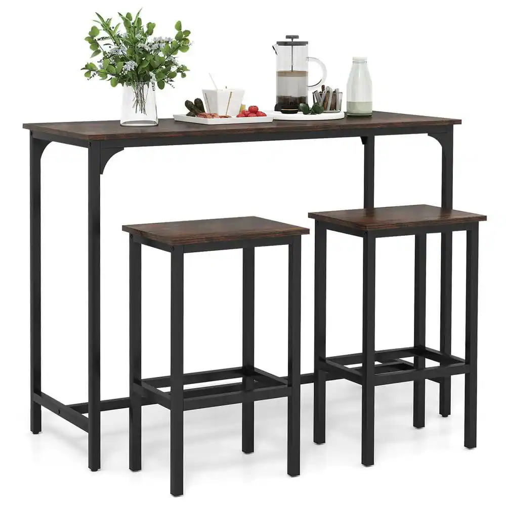 Kadyn Industrial CounterHeight Dining Set 475 Table and 2 Stools Coffee ...
