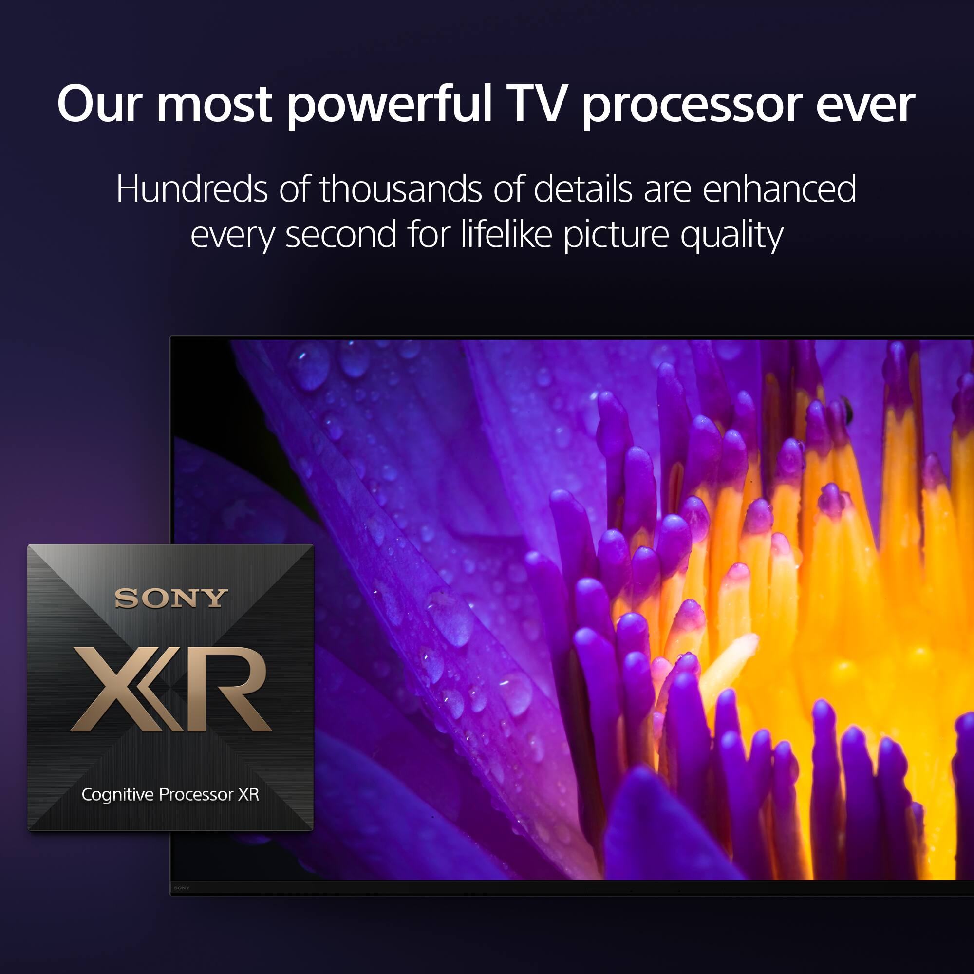 Our most powerful TV processor ever, the Sony XR Cognitive Processor XR, enhances hundreds of thousands of details every second for lifelike picture quality.