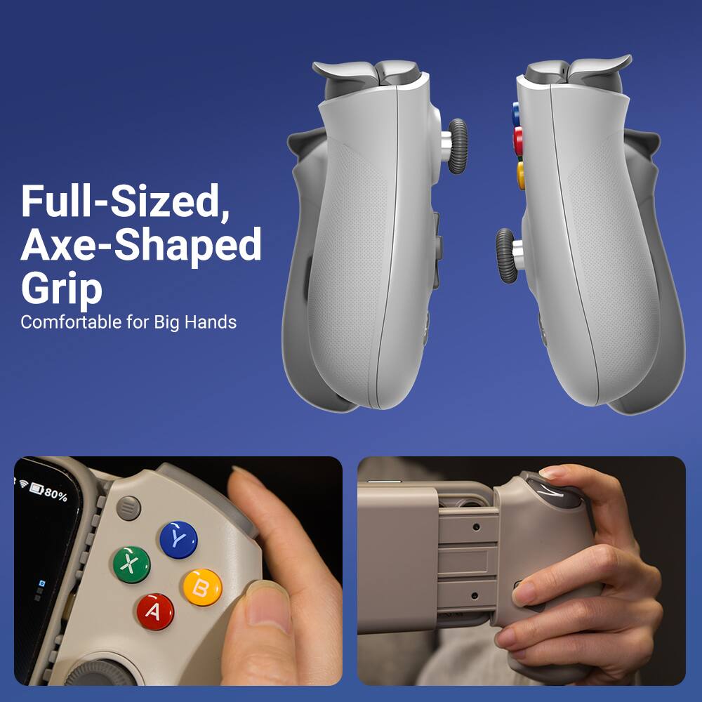 Full-Sized, Axe-Shaped Grip  
Comfortable for Big Hands