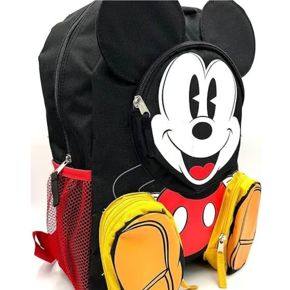 Alt View 1. Disney - Mickey Front Body 16" Backpack with 3D 3 Zipper Pockets - Multicolored.