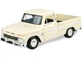 1966 Chevrolet C10 Fleetside Pickup Truck Cream 1/24 Diecast Model Car by Motormax