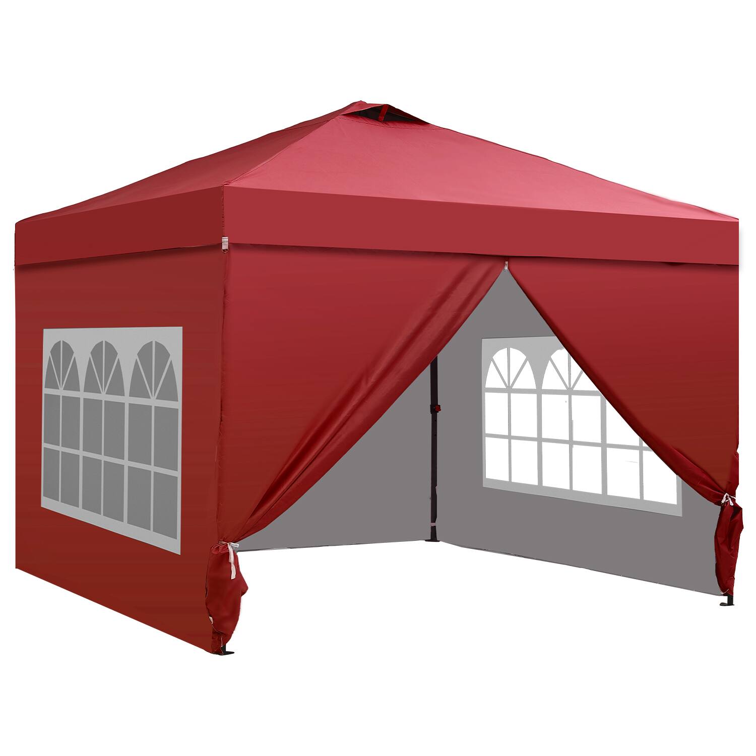 Alt View 2. Ainfox - Ainfox 12x12 Pop Up Canopy with Sidewalls Adjustable Outdoor Instant Canopy Tent with Carry Bag - red.