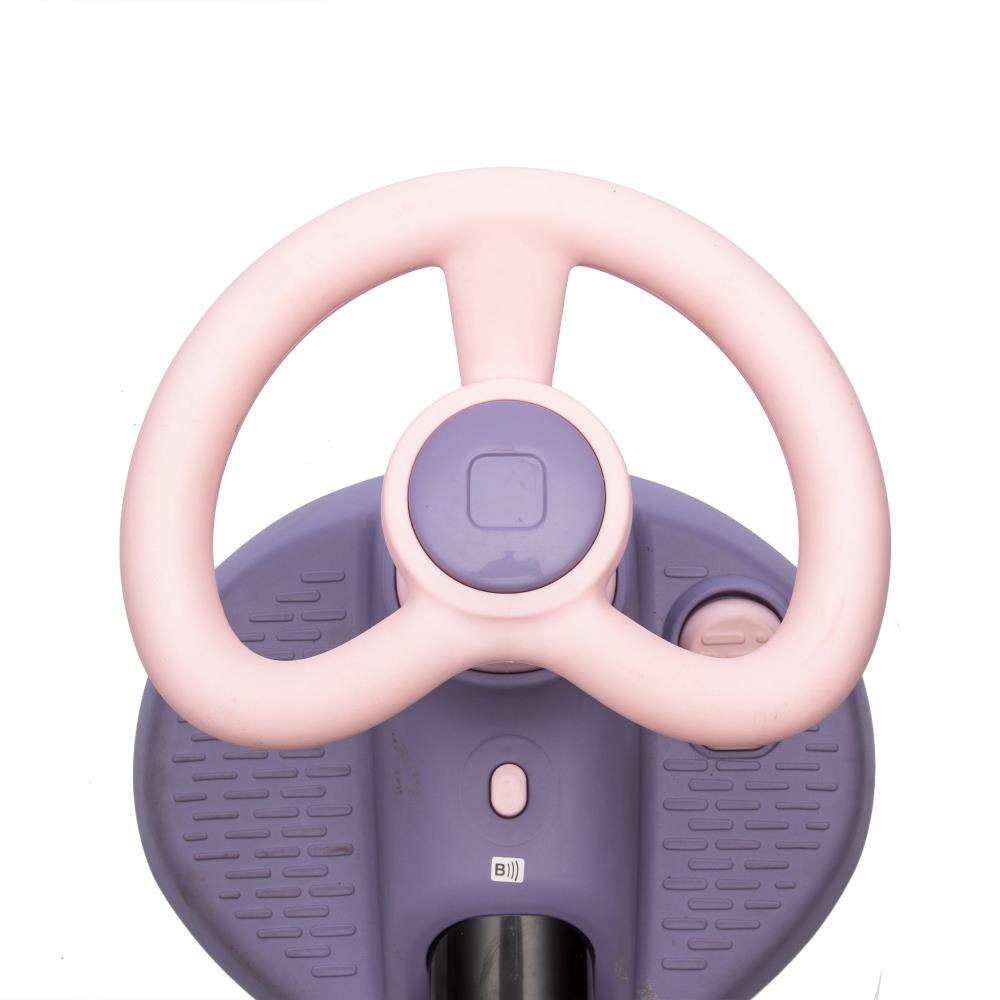 Alt View 2. BreeBe - 6V Kids Electric Wiggle Car Ride On Toy w/ Flashing PU Wheels, 360° Steering, Bluetooth, 3.11MPH Speed, Age 3+ - Purple.