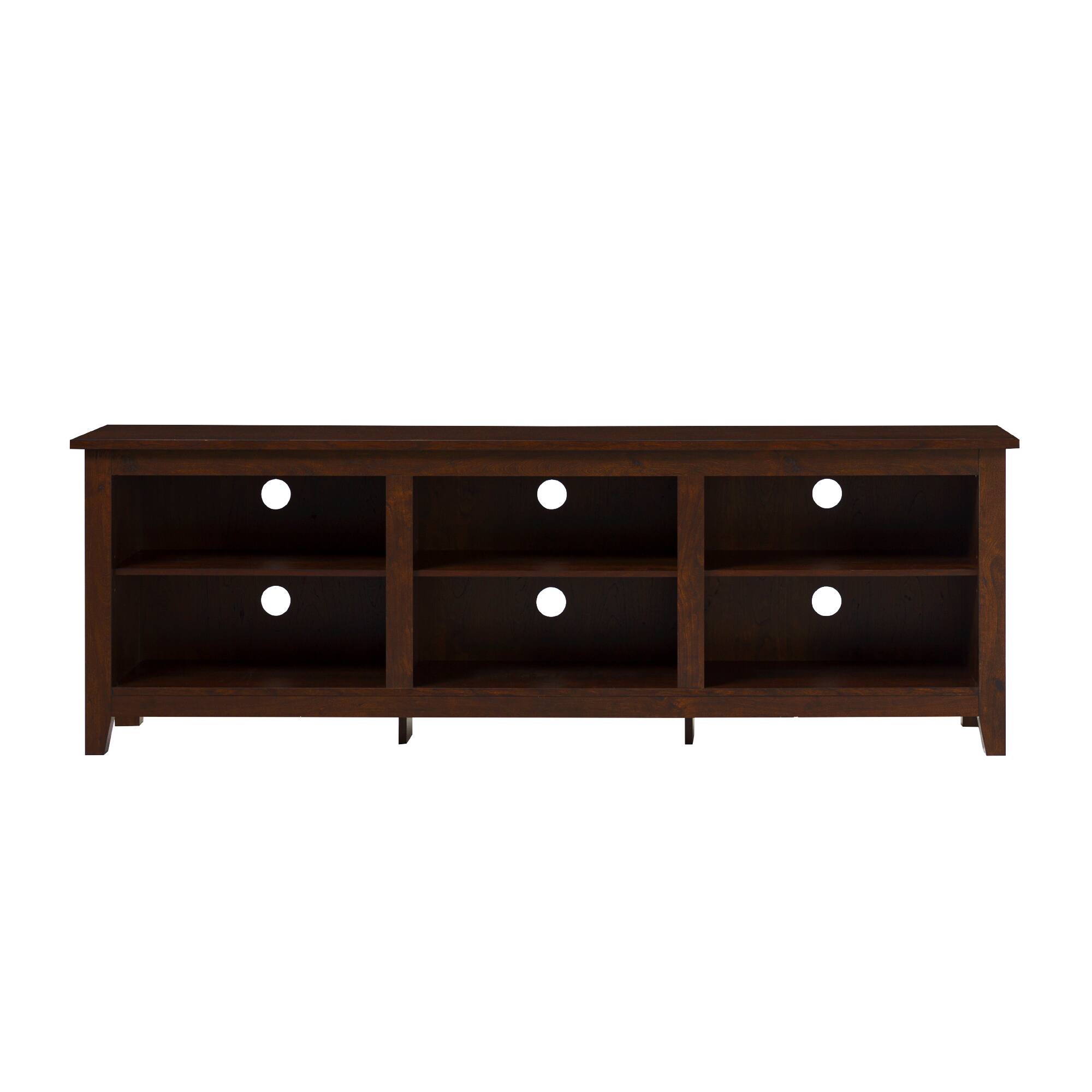Angle. Spaco - Spaco Modern Transitional 70" TV Stand for 80" TVs, Entertainment Center Media Console with 5-Shelf Open Storage - Brown.