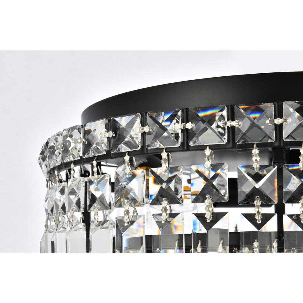Alt View 3. Elegant Lighting - Maxime 14 inch black flush mount - Black And Clear.