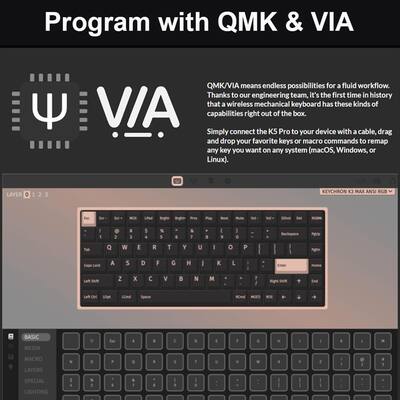 Keychron K3 Max QMK/Via Clavier Mécanique sans Fil, 75% Layout programmable, RGB LED, Gateron Red Switch Hot-Swap, Cadre en Aluminium Bluetooth/USB-C Clavier de Jeu Filaire pour Mac Windows Linux Keychron K3 Max QMK/Via Clavier Mécanique sans Fil, 75% Layout programmable, RGB LED, Gateron Red Switch Hot-Swap, Cadre en Aluminium Bluetooth/USB-C Clavier de Jeu Filaire pour Mac Windows Linux