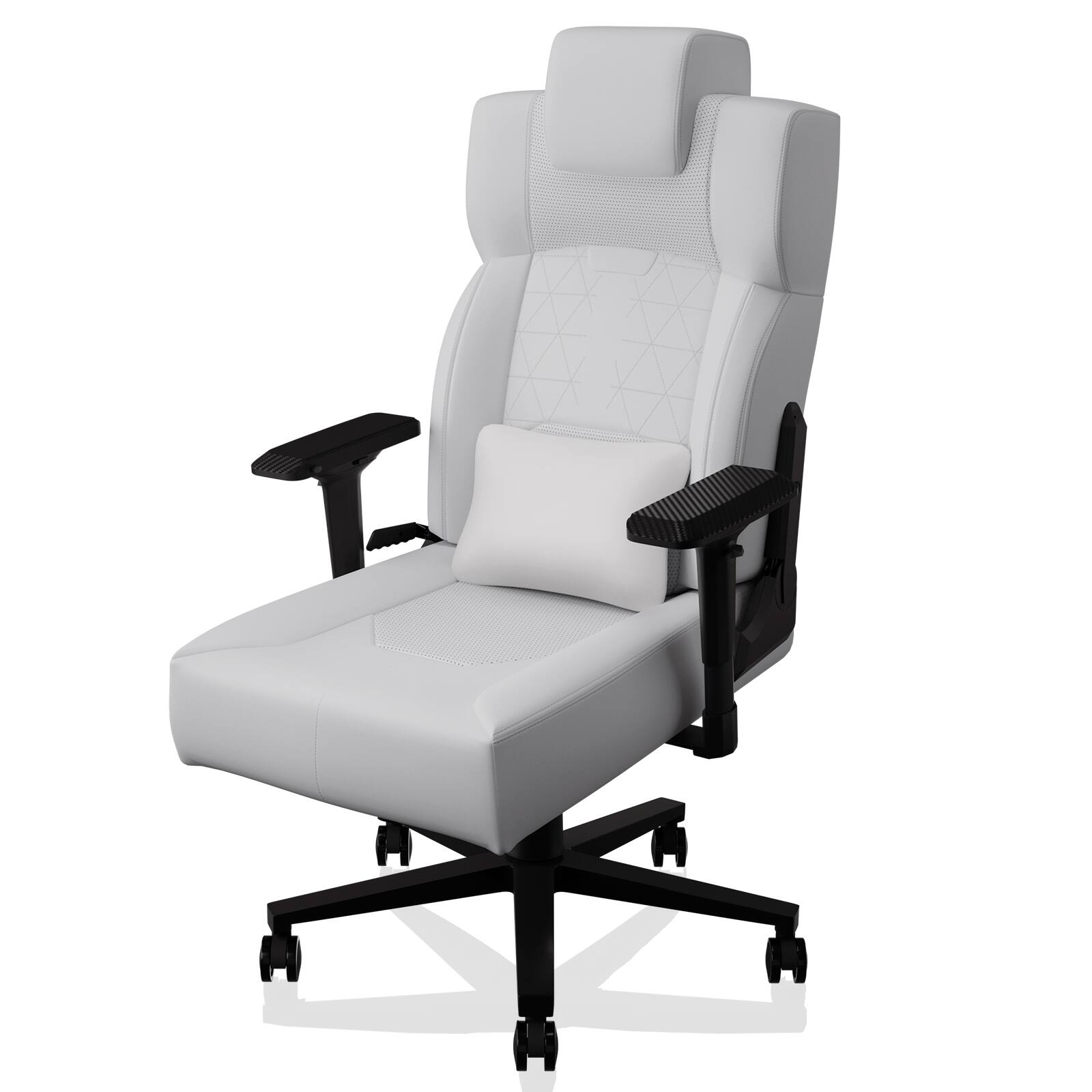 Angle. APRILSOUL - Gaming Chair Ergonomic Office Chair Desk Chair with Lumbar Support Flip Up Arms Headrest PU Leather Executive - gray.