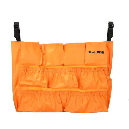 Front. Alpine Industries - 12-Pocket Trash Can Receptacle Caddy Organizer Bag - Orange.