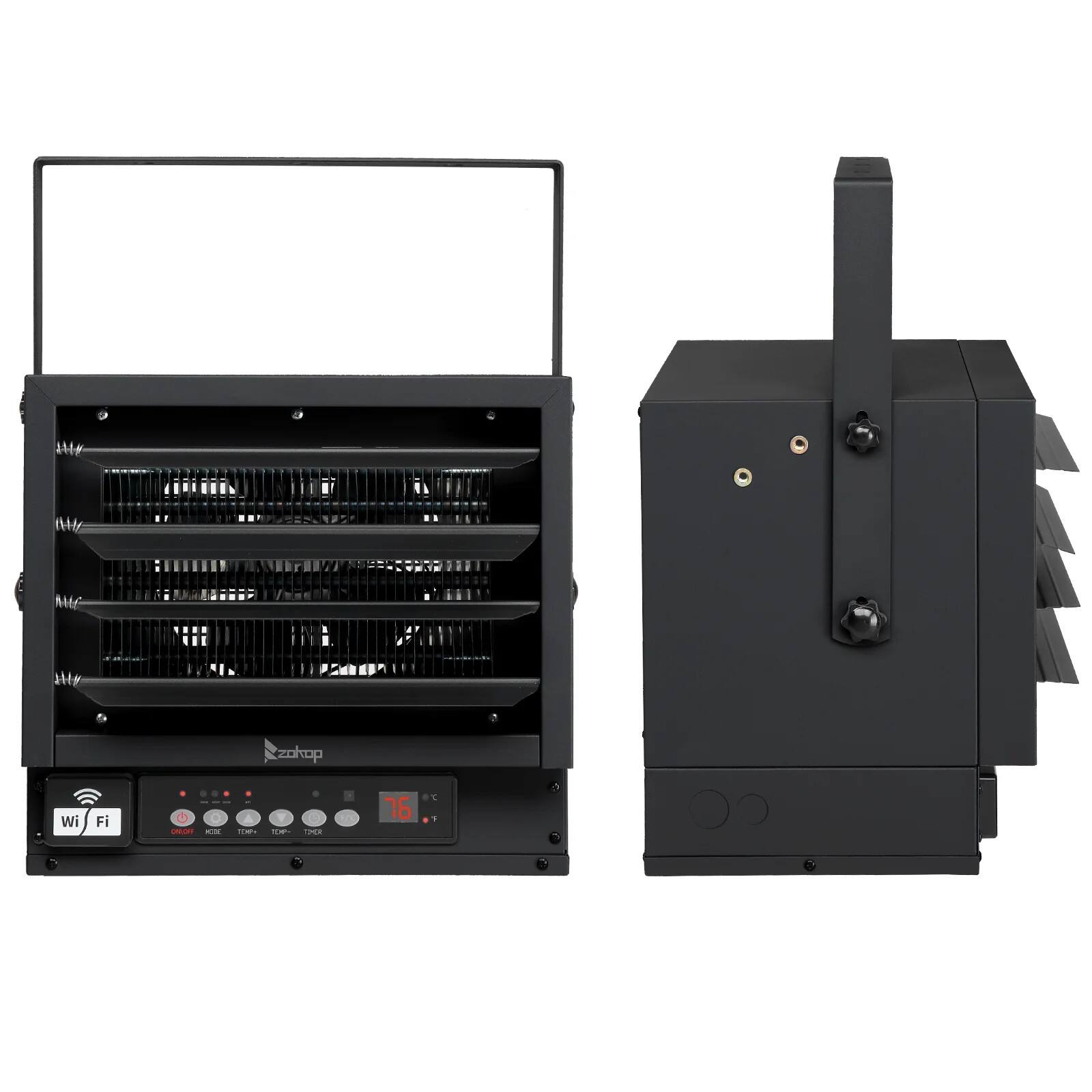 Alt View 3. Winado - WiFi Smart Electric Garage Heater, 5000W Ceiling Mount Space Heater, 240-Volt Hard-Wired Heater Fan-Forced Shop Heater - Black.