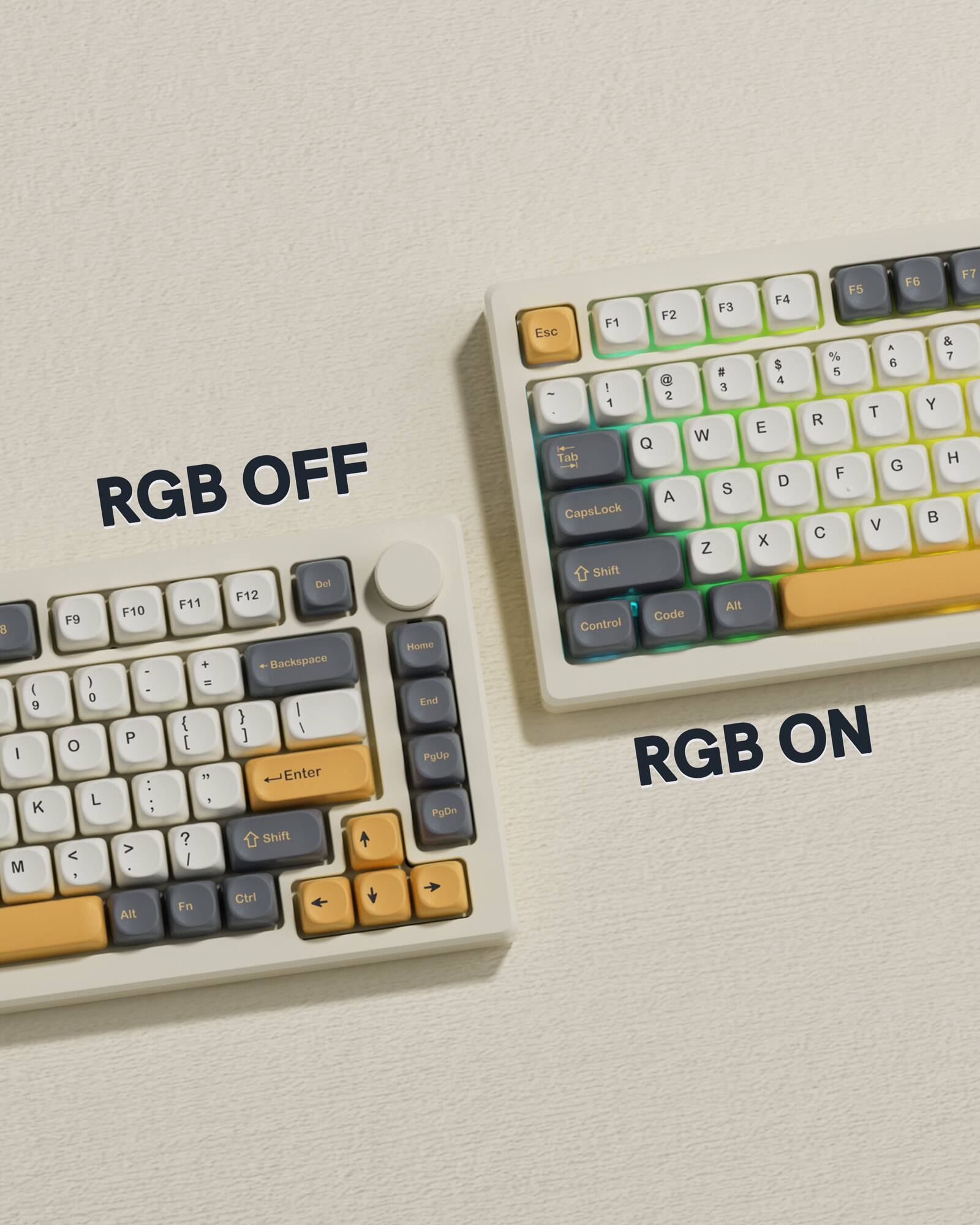 RGB OFF

9 I K M RGB OFF Del F12 F11 F10 F9 Home + Backspace I - 0 End  I { I P [ ] o PgUp " Enter L - . PgDn ? Shift > < I . F7 F6 F5 F4 F3 F2 F1 Esc & . % 7 $ 6 # 5 O 4 ! 3  2 1 Y T R E W i Q Tab H ari F G D S A CapsLock  V C x Z Shift Alt Code Control RGB ON Alt Fn Ctri

RGB ON