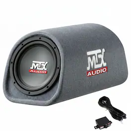 MTX - AUDIO RT8PT 8" 240W Car Loaded Subwoofer Enclosure Amplified Tube Box Vented - Black