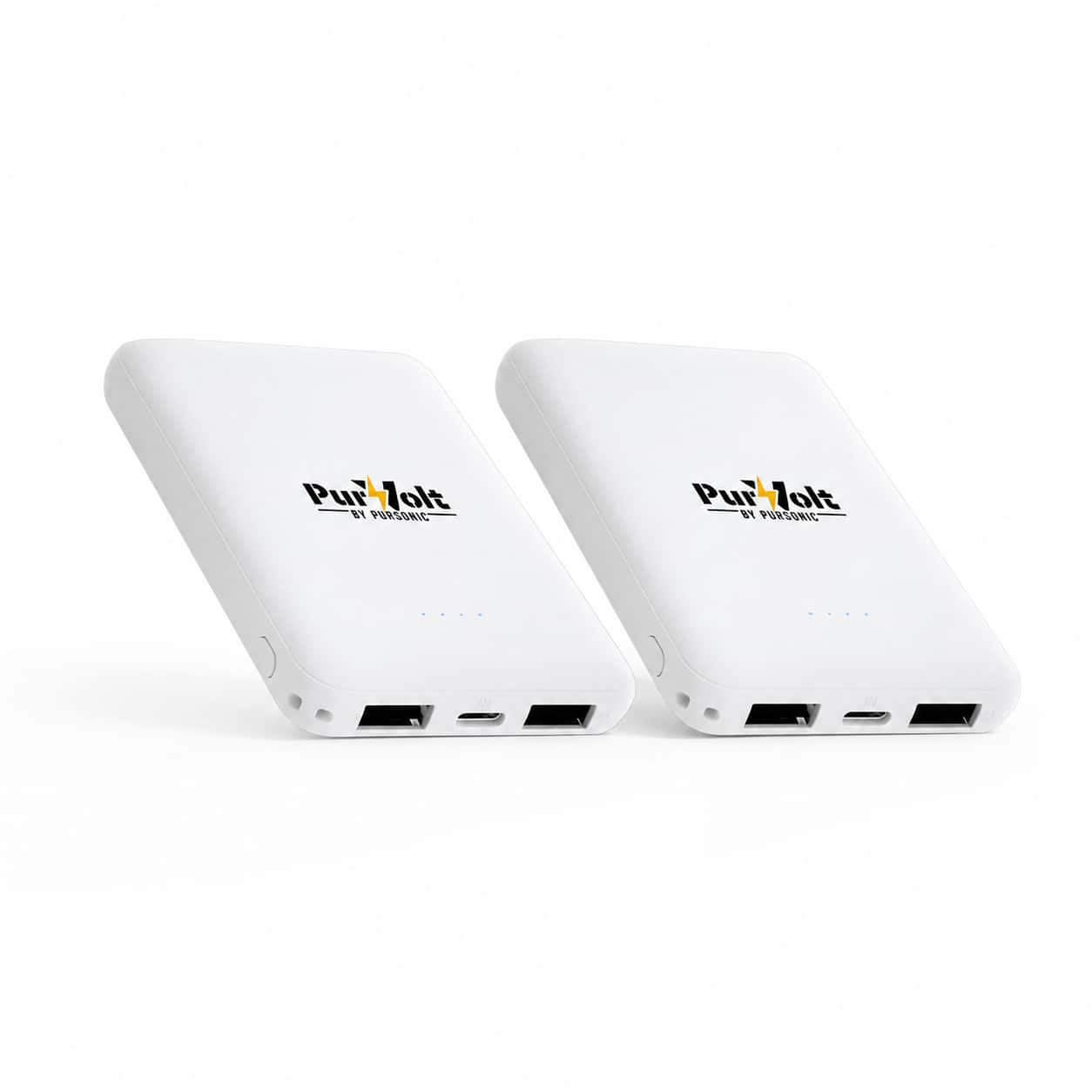 Pursonic - Ultra-Compact Wireless Power Bank 2 Pack –  5000mAh Portable Wireless Chargers with 5W Wireless Output