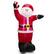 Front. Costway - 8 FT Inflatable Santa Claus Holding Crutch Lollipop Blow-up Christmas Decoration - Multicolor.