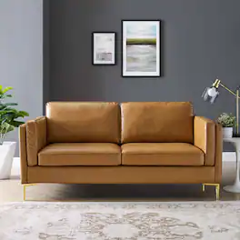 Kaiya Vegan Leather Sofa by Modway - Tan