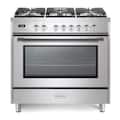 Verona - 36 inch Prima Series Dual Fuel Range with 5 Sealed Burners, 5 cu. ft. Oven Capacity (Stainless Steel) - Stainless Steel