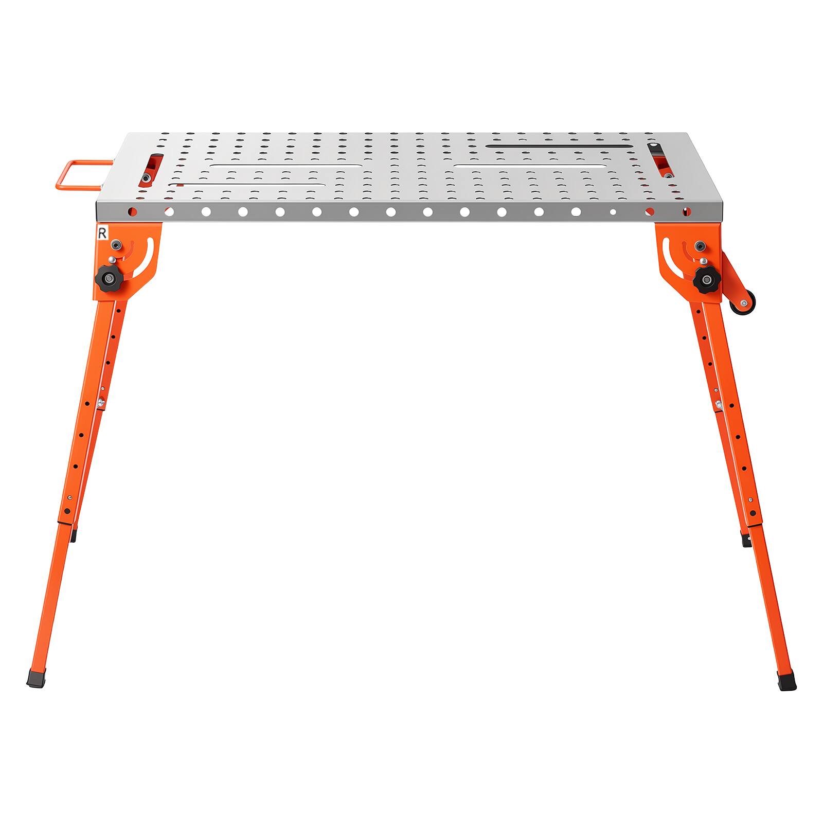 Alt View 5. VEVOR - Foldable Welding Table, 44" x 21" Welding Workbench 500LBS Capacity, 4-Level Adjustable Height, Heavy-Duty Steel Work - Silver;Orange.