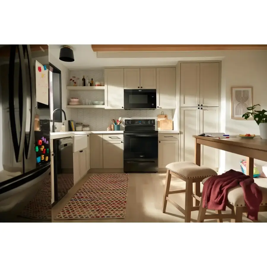 Alt View 24. Whirlpool - 5.3 Cu. Ft. Freestanding Electric Convection Range with No Preheat Air Fry and Air Baking - Black.