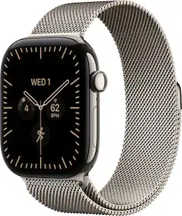Apple Watch Series 12 (GPS + Cellular) 46mm Titanium Case with Natural Milanese Loop - M/L - Natural - (2026)
