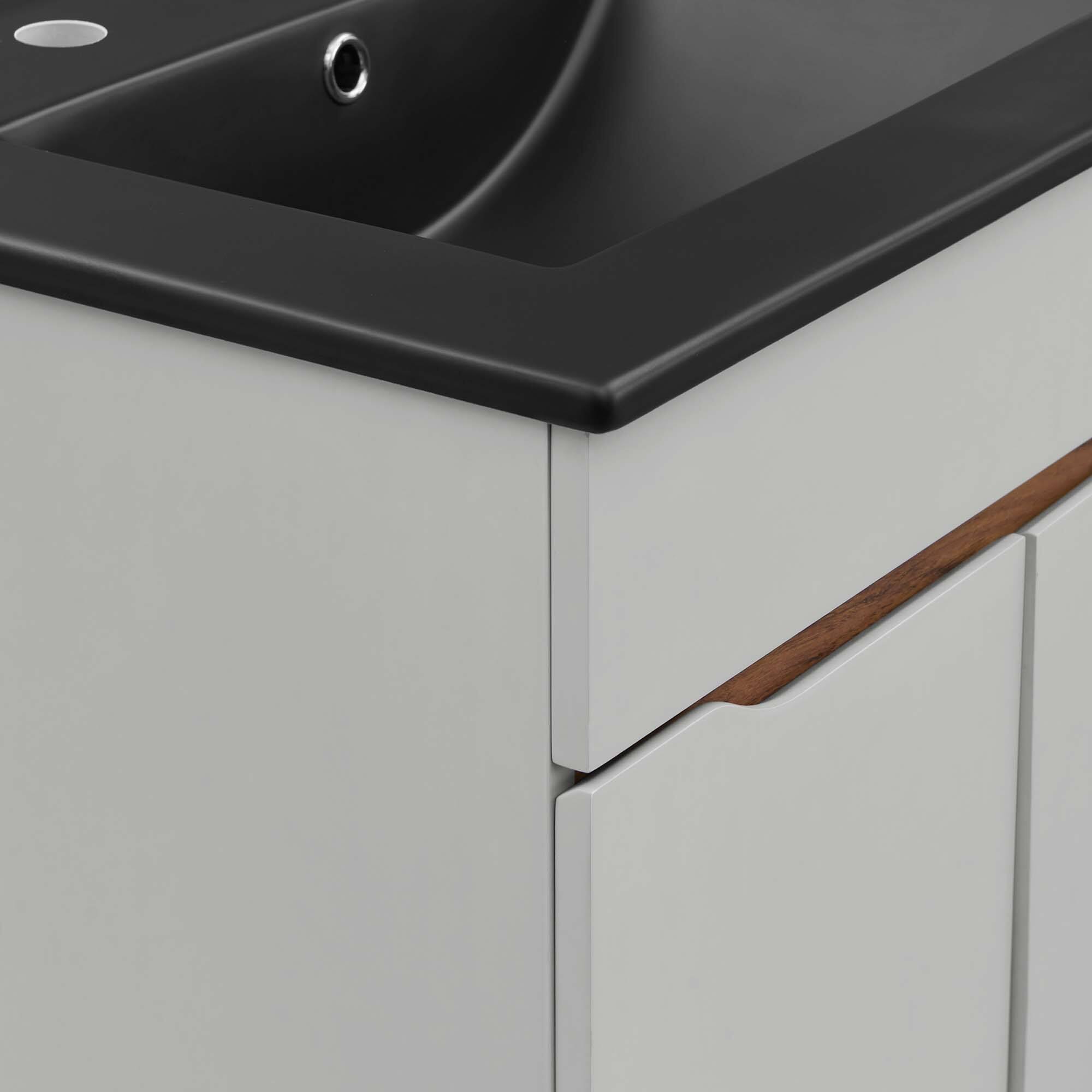 Alt View 6. Modway - Harvest Bathroom Vanity Basin Included - Gray Black.