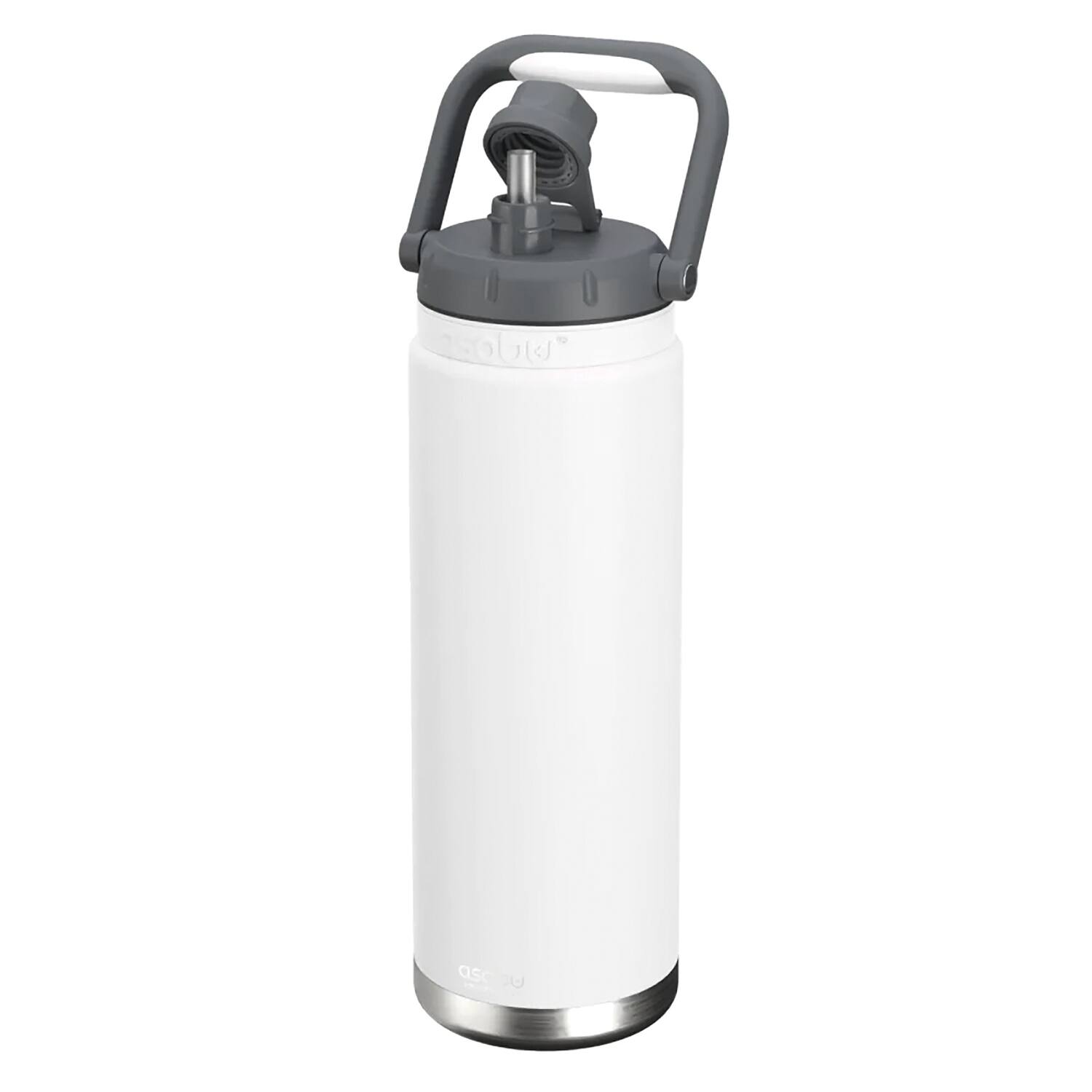 Front. Asobu - Asobu Tmf7w Canyon 50-oz. Insulated Water Bottle With Full Hand Comfort Handle (white) - white.