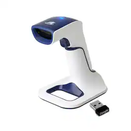ScanAvenger - SA3600 1D Wireless Barcode Scanner – Bluetooth, Wi-Fi, USB, Handheld/on-Counter - Blue and White